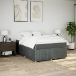 Giroletto a Molle con Materasso Grigio Scuro 140x190 cm Tessuto