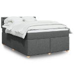Giroletto a Molle con Materasso Grigio Scuro 140x190 cm Tessuto