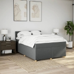 Giroletto a Molle con Materasso Grigio Scuro 140x190 cm Tessuto