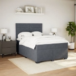 Giroletto a Molle con Materasso Grigio Scuro 140x190 cm Velluto