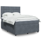 Giroletto a Molle con Materasso Grigio Scuro 140x190 cm Velluto