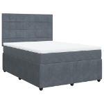 Giroletto a Molle con Materasso Grigio Scuro 140x190 cm Velluto