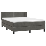Giroletto a Molle con Materasso Grigio Scuro 140x190 cm Velluto