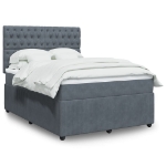 Giroletto a Molle con Materasso Grigio Scuro 140x190 cm Velluto