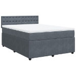 Giroletto a Molle con Materasso Grigio Scuro 140x190 cm Velluto