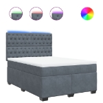 Giroletto a Molle con Materasso Grigio Scuro 140x190 cm Velluto