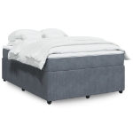 Giroletto a Molle con Materasso Grigio Scuro 140x190 cm Velluto