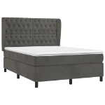 Giroletto a Molle con Materasso Grigio Scuro 140x200 cm Velluto