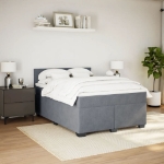 Giroletto a Molle con Materasso Grigio Scuro 140x200 cm Velluto