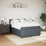 Giroletto a Molle con Materasso Grigio Scuro 140x200 cm Velluto