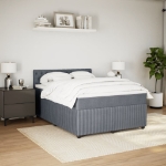 Giroletto a Molle con Materasso Grigio Scuro 140x200 cm Velluto