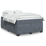 Giroletto a Molle con Materasso Grigio Scuro 140x200 cm Velluto