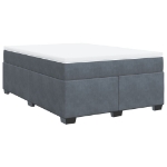Giroletto a Molle con Materasso Grigio Scuro 140x200 cm Velluto