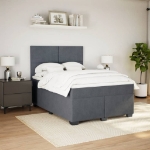 Giroletto a Molle con Materasso Grigio Scuro 140x200 cm Velluto
