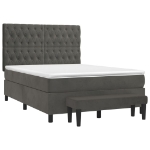 Giroletto a Molle con Materasso Grigio Scuro 140x200 cm Velluto