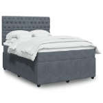 Giroletto a Molle con Materasso Grigio Scuro 140x200 cm Velluto