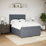 Giroletto a Molle con Materasso Grigio Scuro 140x200 cm Velluto