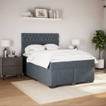 Giroletto a Molle con Materasso Grigio Scuro 140x200 cm Velluto