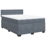 Giroletto a Molle con Materasso Grigio Scuro 140x200 cm Velluto