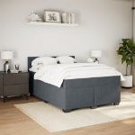 Giroletto a Molle con Materasso Grigio Scuro 140x200 cm Velluto