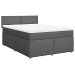 Giroletto a Molle con Materasso Grigio Scuro 140x200cm Tessuto