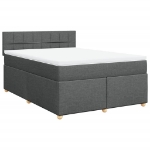 Giroletto a Molle con Materasso Grigio Scuro 140x200cm Tessuto