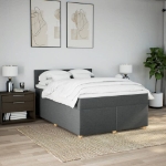 Giroletto a Molle con Materasso Grigio Scuro 140x200cm Tessuto