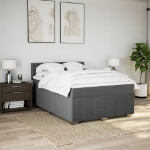 Giroletto a Molle con Materasso Grigio Scuro 140x200cm Tessuto