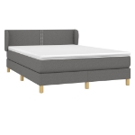 Giroletto a Molle con Materasso Grigio Scuro 140x200cm Tessuto