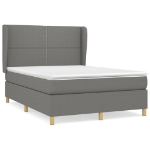 Giroletto a Molle con Materasso Grigio Scuro 140x200cm Tessuto