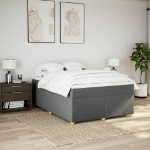 Giroletto a Molle con Materasso Grigio Scuro 140x200cm Tessuto