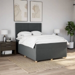 Giroletto a Molle con Materasso Grigio Scuro 140x200cm Tessuto