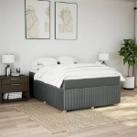 Giroletto a Molle con Materasso Grigio Scuro 140x200cm Tessuto