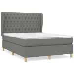 Giroletto a Molle con Materasso Grigio Scuro 140x200cm Tessuto