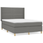Giroletto a Molle con Materasso Grigio Scuro 140x200cm Tessuto