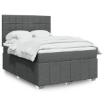 Giroletto a Molle con Materasso Grigio Scuro 140x200cm Tessuto