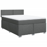 Giroletto a Molle con Materasso Grigio Scuro 140x200cm Tessuto