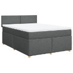 Giroletto a Molle con Materasso Grigio Scuro 140x200cm Tessuto