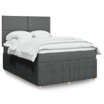 Giroletto a Molle con Materasso Grigio Scuro 140x200cm Tessuto