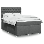 Giroletto a Molle con Materasso Grigio Scuro 140x200cm Tessuto
