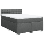 Giroletto a Molle con Materasso Grigio Scuro 140x200cm Tessuto