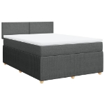 Giroletto a Molle con Materasso Grigio Scuro 140x200cm Tessuto