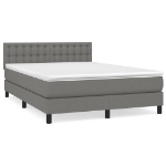 Giroletto a Molle con Materasso Grigio Scuro 140x200cm Tessuto