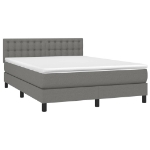 Giroletto a Molle con Materasso Grigio Scuro 140x200cm Tessuto