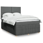 Giroletto a Molle con Materasso Grigio Scuro 140x200cm Tessuto