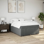 Giroletto a Molle con Materasso Grigio Scuro 140x200cm Tessuto
