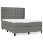 Giroletto a Molle con Materasso Grigio Scuro 140x200cm Tessuto