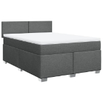 Giroletto a Molle con Materasso Grigio Scuro 160x200 cm Tessuto