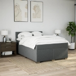 Giroletto a Molle con Materasso Grigio Scuro 160x200 cm Tessuto