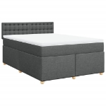 Giroletto a Molle con Materasso Grigio Scuro 160x200 cm Tessuto